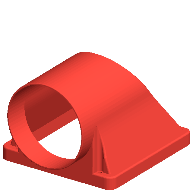 Duct opening of Robert G's H2-series exhaust adapter, shown as a model render
